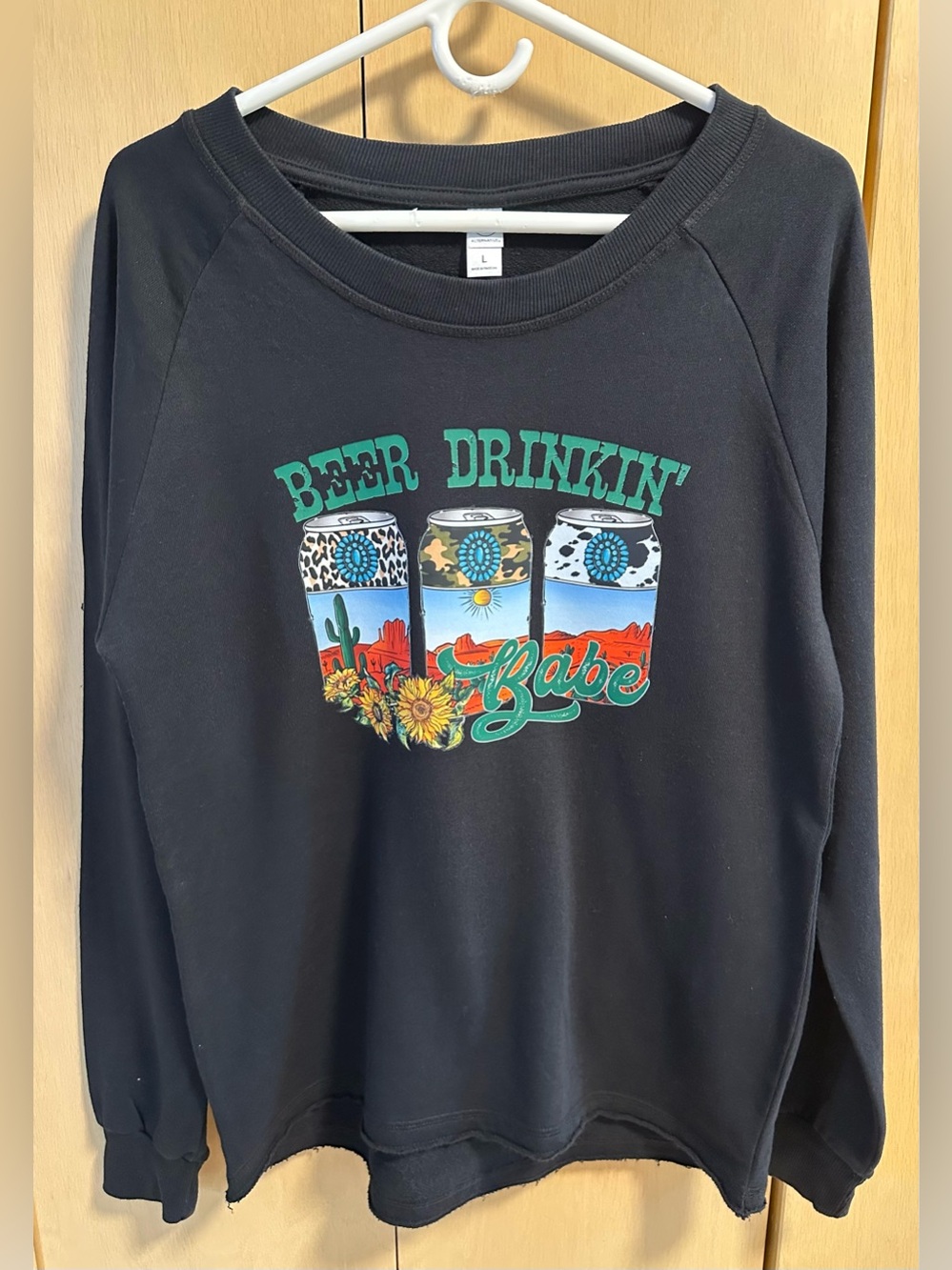 Beer & Southwestern Graphic Crewneck Sweatshirt - NIP